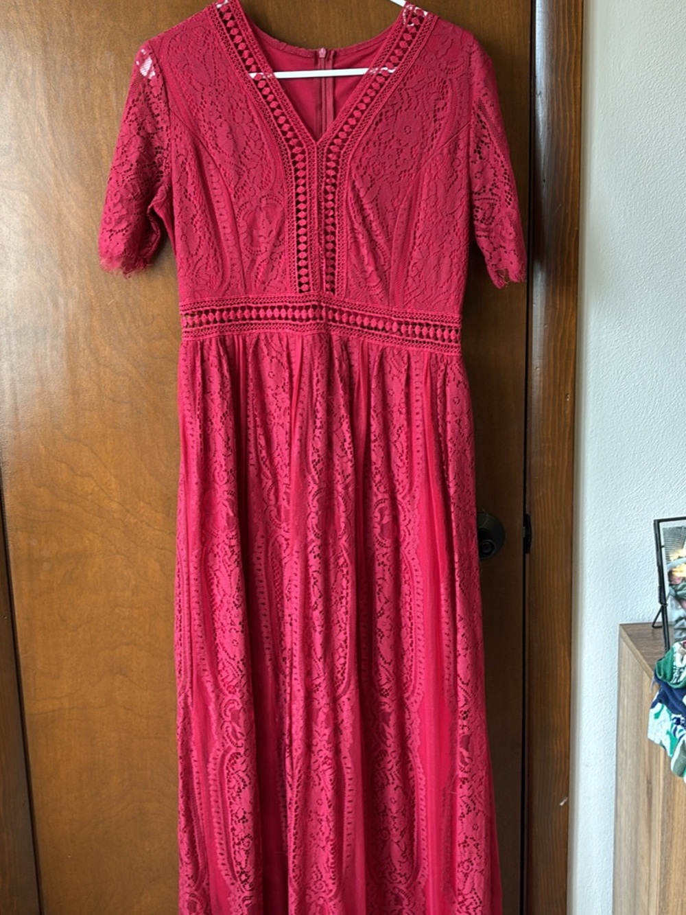 Red Lace Maxi Dress